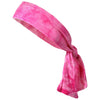 Tie Back Headband Moisture Wicking Athletic Sports Head Band Tie Dye Pink