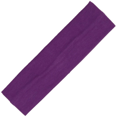 Cotton Headband Soft Stretch Headbands Sweat Absorbent Elastic Head Band Purple