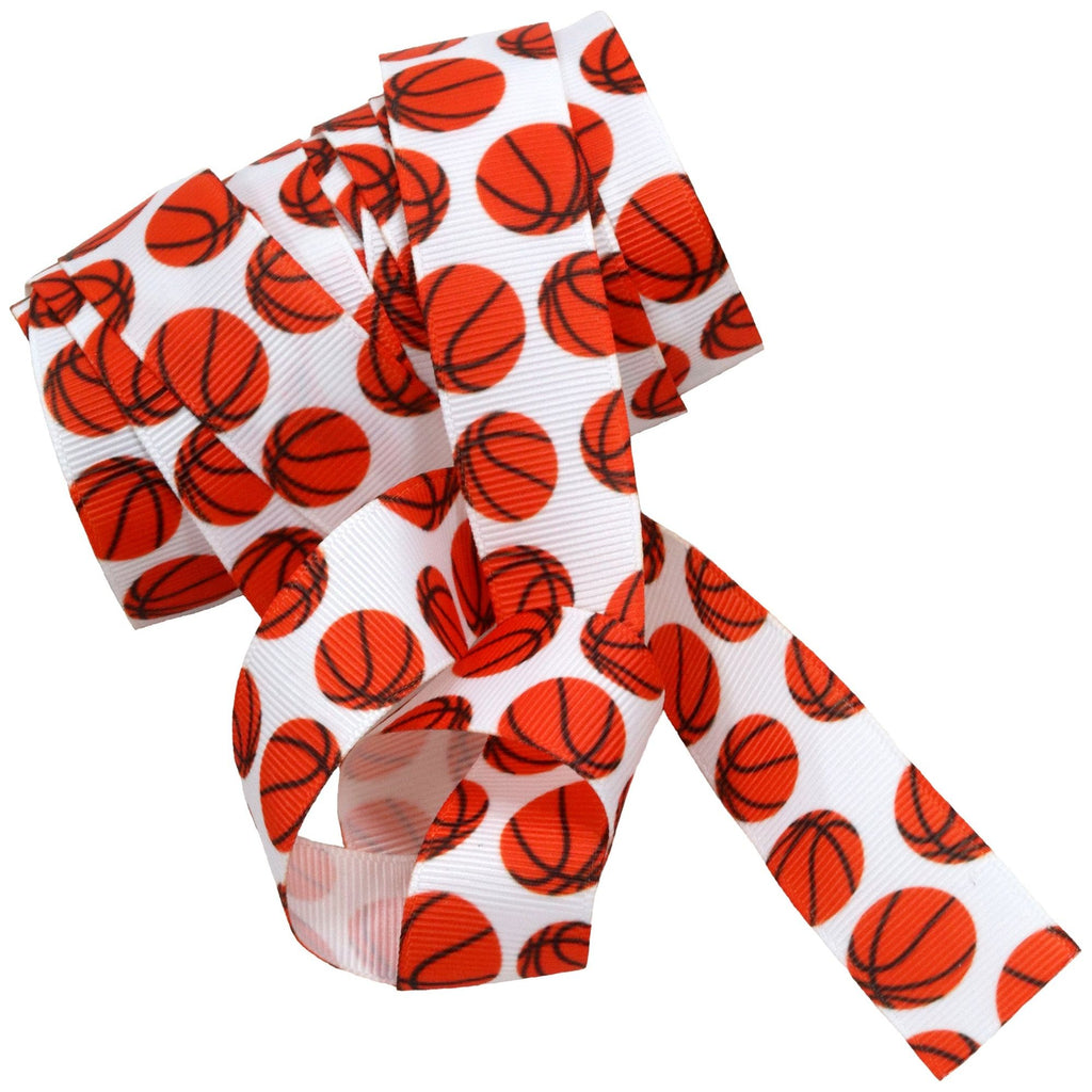 Basketball Ribbon 5 Yards Sports Ribbon to use for Ponytail Holders Streamers on Your Bag to Show Spirit or Crafts