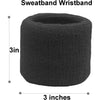 Sweatband Set 1 Terry Cotton Headband and 2 Wristbands Pack Red White Blue