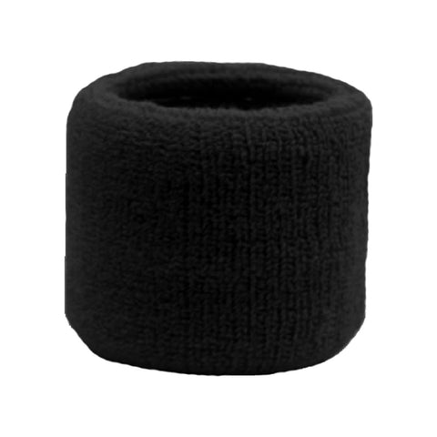 Sweatband for Wrist Terry Cotton Wristband Black