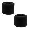 Sweatband for Wrist Terry Cotton Wristbands 2 Pack Black