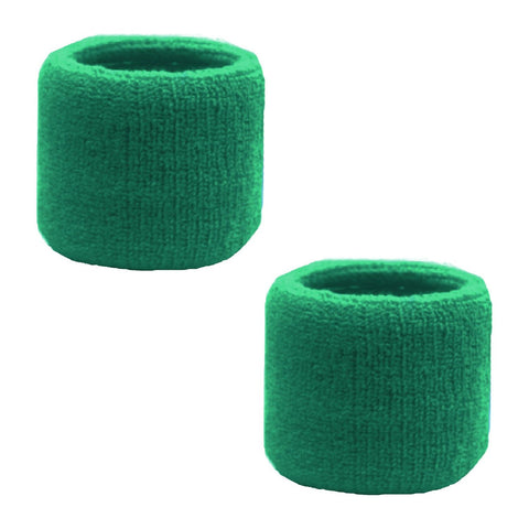 Sweatband for Wrist Terry Cotton Wristbands 2 Pack Green