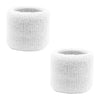 Sweatband for Wrist Terry Cotton Wristbands 2 Pack White
