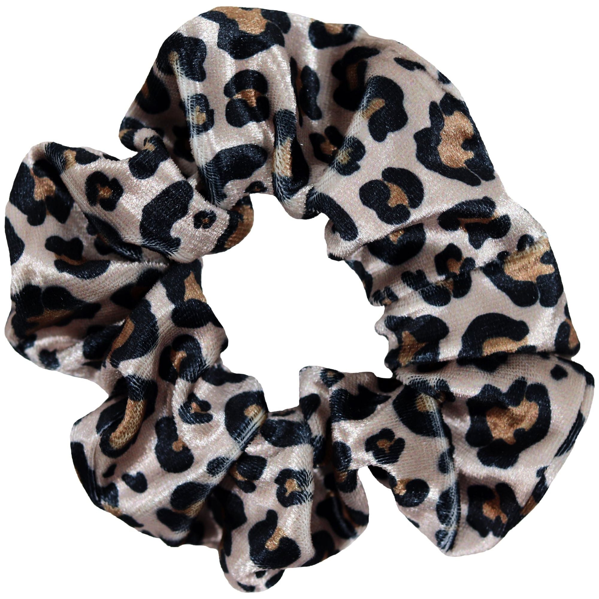 Velvet Leopard Cheetah Scrunchie Cotton Hair Ties Ponytail Holder Scru