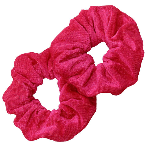 Velvet Scrunchies 2 Pack Hot Pink