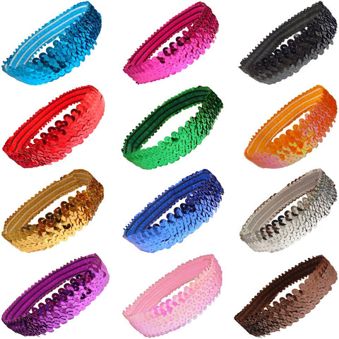 Sequin Headbands 100 Girls Headbands Sparkly Hair Head Bands You Pick Colors