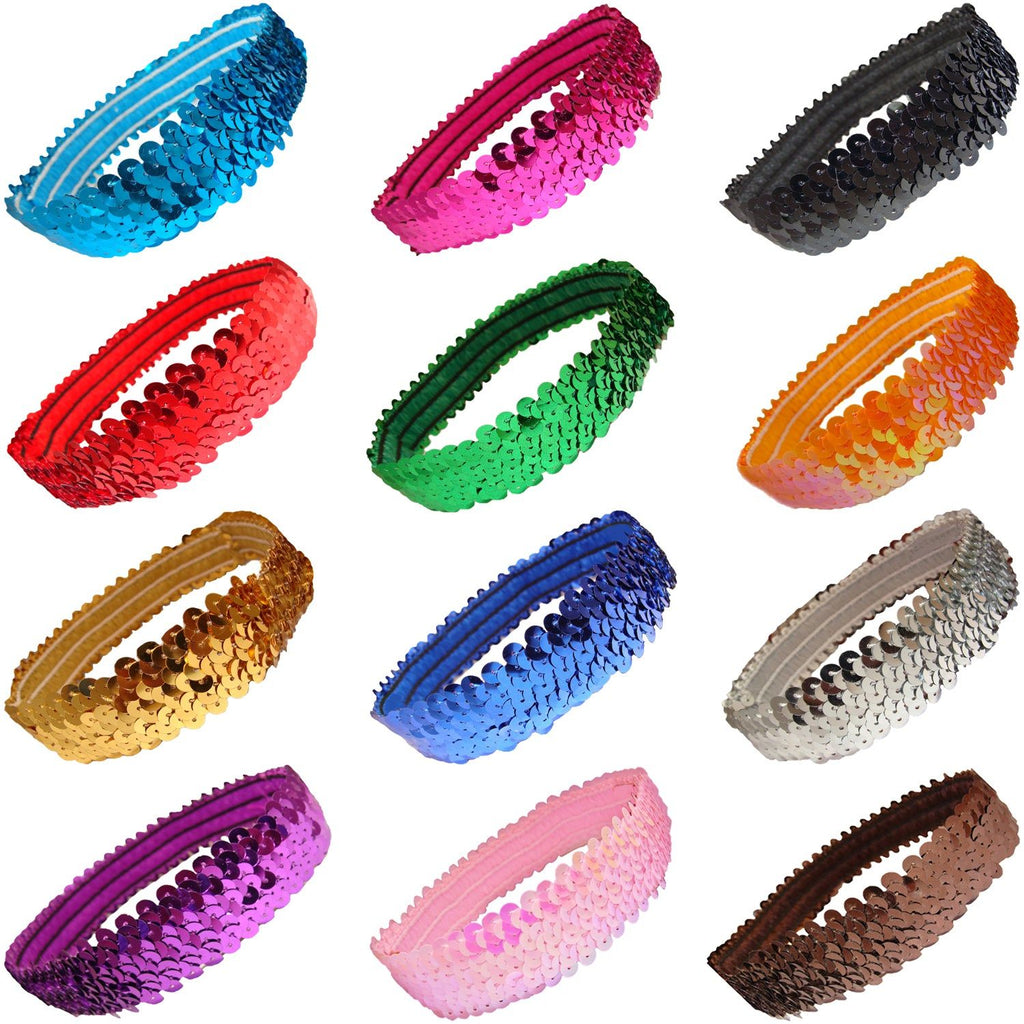 Sequin Headband Girls Headbands Sparkly Hair Head Bands You Pick Colors & Quantities
