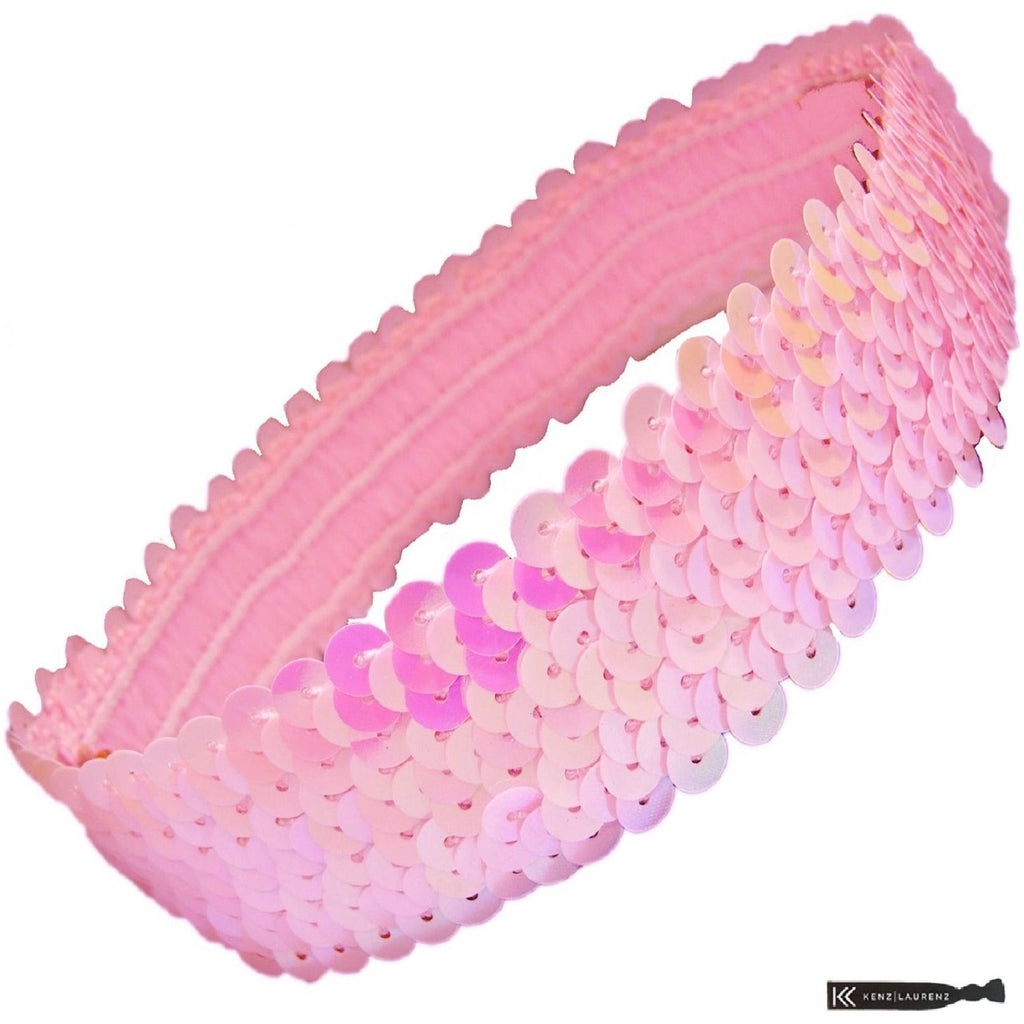Sequin Headband Girls Headbands Sparkly Hair Head Bands Light Pink