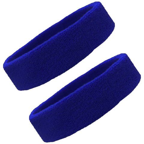 Sweatbands Terry Cotton Sports Headband Sweat Absorbing Head Band Blue 2