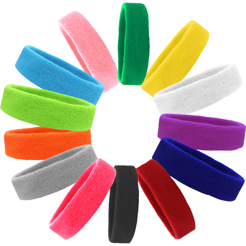Sweatbands 250 Terry Cotton Sports Headbands Sweat Absorbing Head Band You Pick Colors