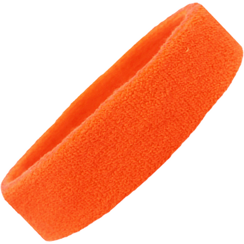 Sweatband Terry Cotton Sports Headband Sweat Absorbing Head Band Orange