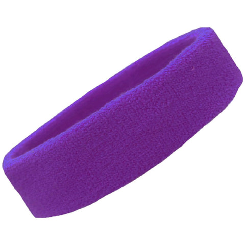 Sweatband Terry Cotton Sports Headband Sweat Absorbing Head Band Royal Purple