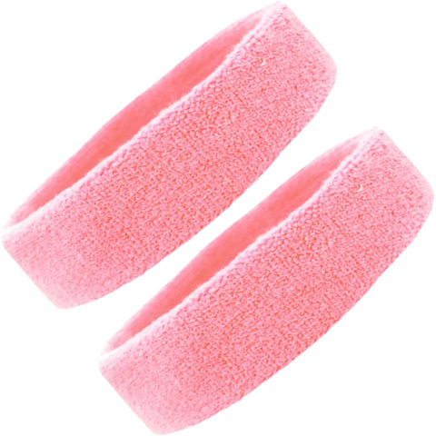 Sweatbands Terry Cotton Sports Headband Sweat Absorbing Head Band Light Pink 2