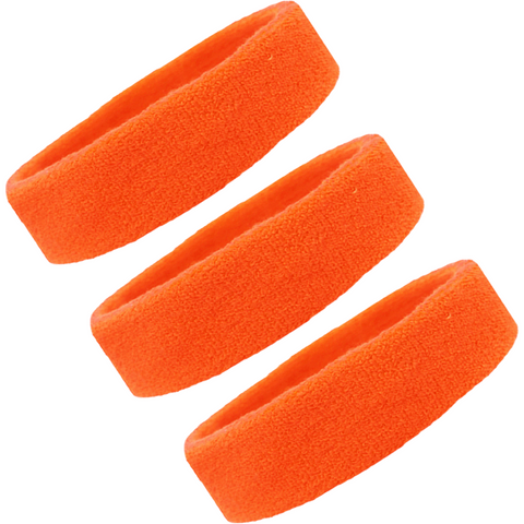 Sweatbands Terry Cotton Sports Headband Sweat Absorbing Head Band Orange 3