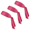 Tie Back Headbands 3 Moisture Wicking Athletic Sports Head Band Hot Pink