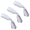 Tie Back Headbands 3 Moisture Wicking Athletic Sports Head Band White