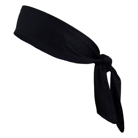 Women's Athletic Headbands Tie Back Headband Moisture Wicking Sports Head Band Black