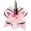 Unicorn Cheer Bow for Girls Large Hair Bows with Ponytail Holder Ribbon