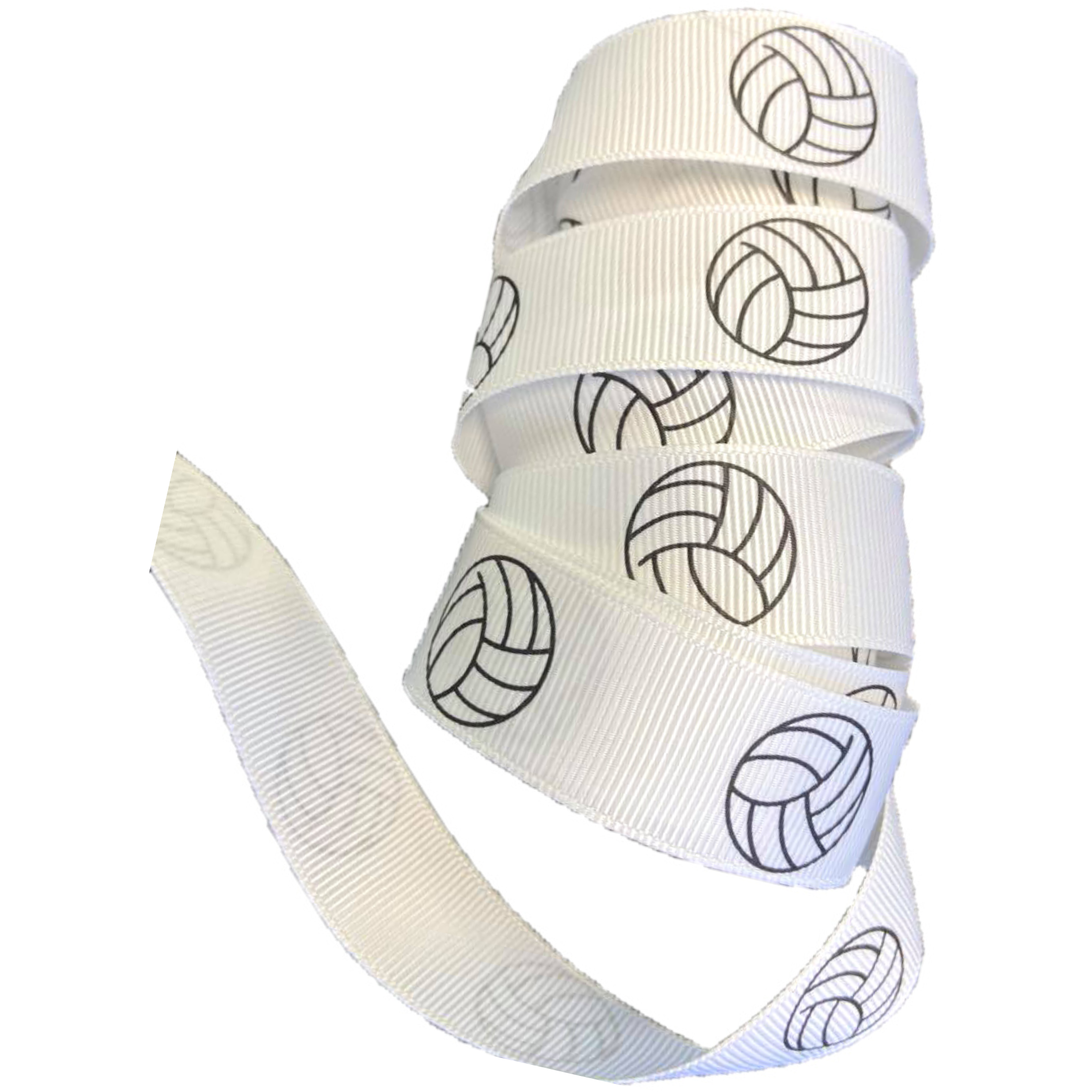Volleyball Ribbon White 5 Yards to Use for Ponytail Holders Streamers on Your Bag to Show Spirit or Crafts | Kenz Laurenz
