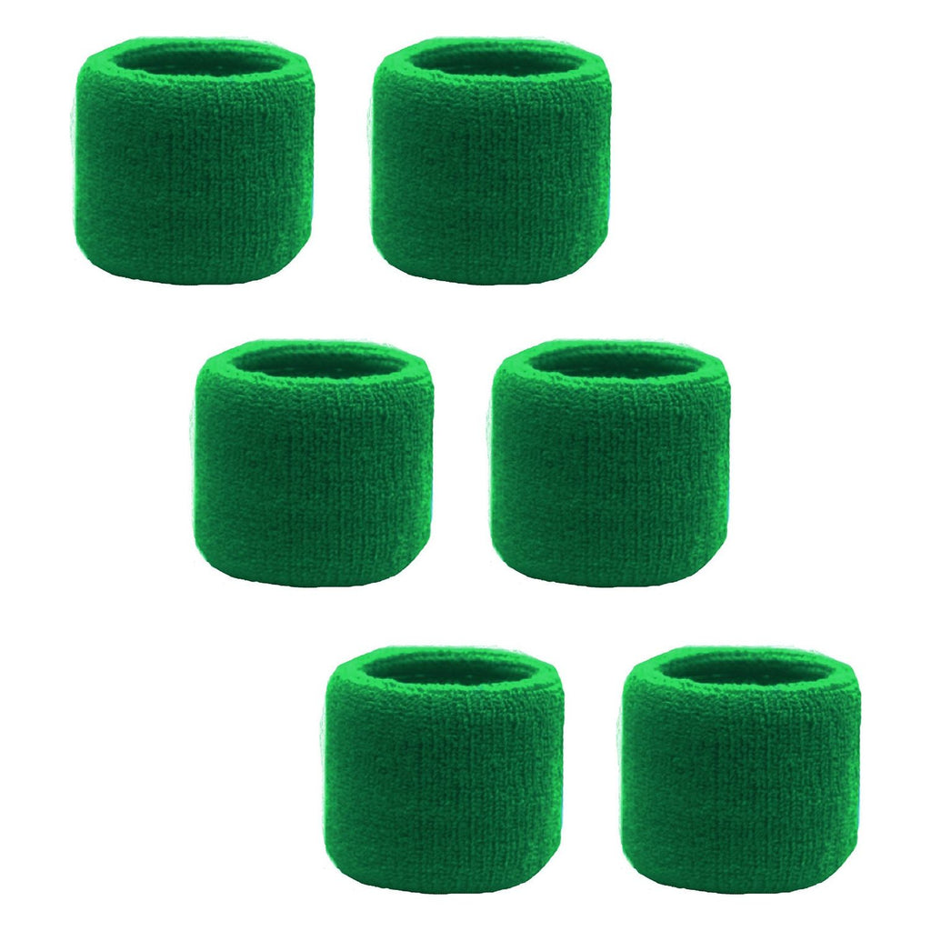 Sweatband for Wrist Terry Cotton Wristbands 6 Green