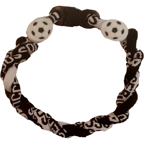 Soccer Bracelet Titanium Braided Sports Power Wristlet